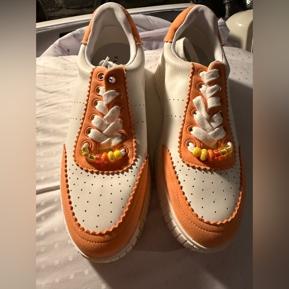 Katy Perry Collections Orange and White Sneakers